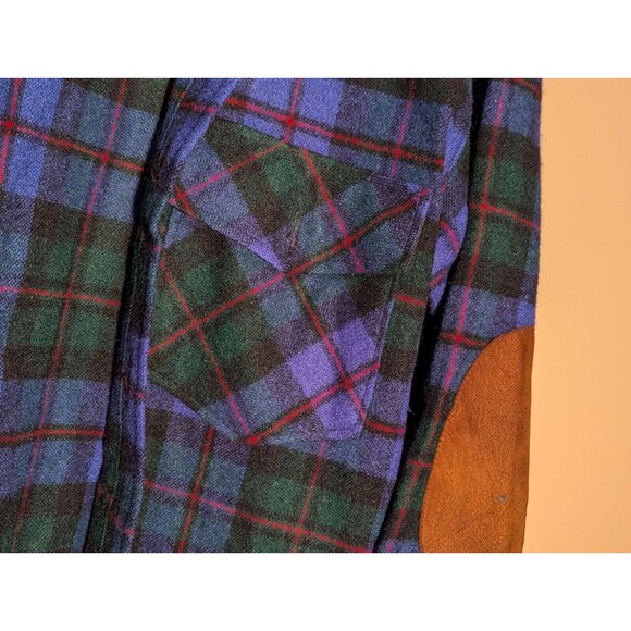 Vintage Woolrich Mens Sz Medium Plaid Wool Blend  w/Leather Elbow Patches - USA - Picture 6 of 16